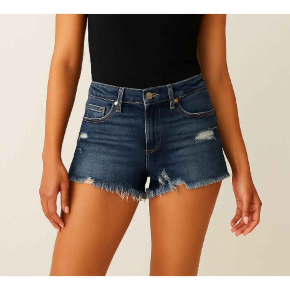 Paige Daryn Denim Cut Off Jean Shorts Women’s Size 29 Distressed Raw Hem Frayed